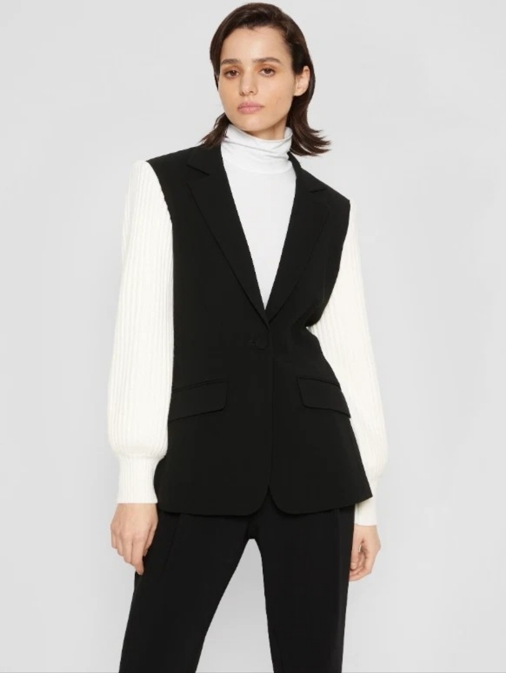 cinq a sept Melina Blazer — navy and ivory tags